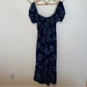 Hollister Navy Floral Maxi Dress